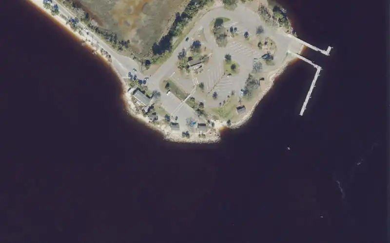 Aerial photo of the area around Joe Carlucci Sisters Creek Park - Paddlecraft Launch Beach, Duval County