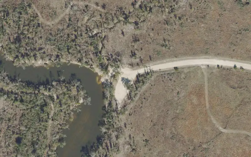 Aerial photo of the area around Johnny Boy Landing, Calhoun County