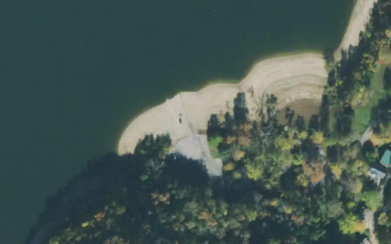 Aerial photo of the area around Johnson Chapel, DeKalb County