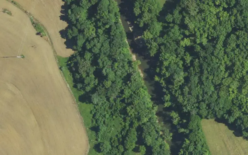 Aerial photo of the area around Johnson Ford-Bath, Bath County