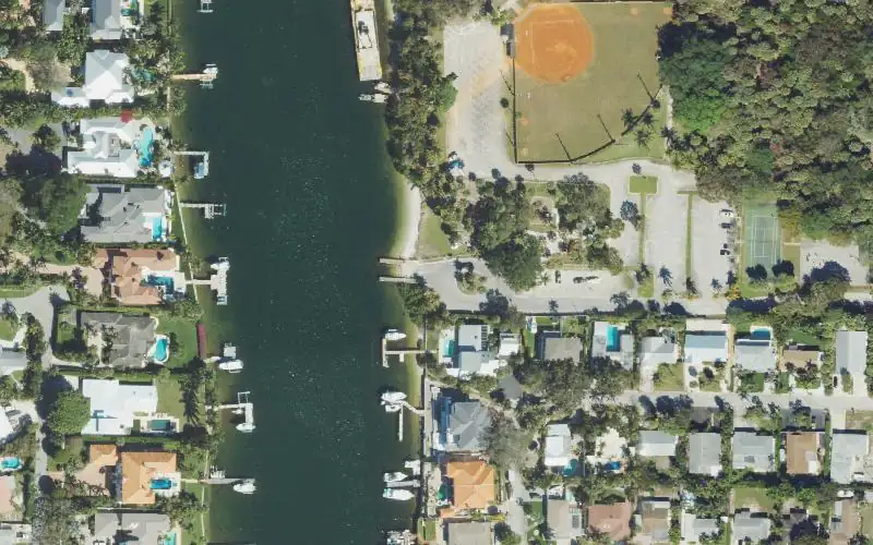 Aerial photo of the area around Juno Park Boat Ramp, Palm Beach County