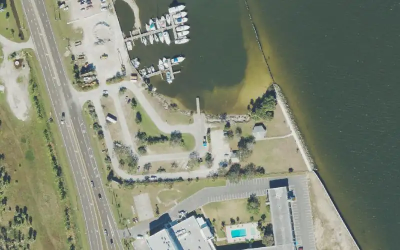 Aerial photo of the area around Kennedy Point, Brevard County