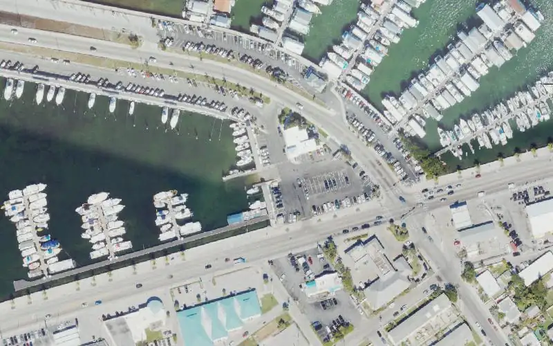 Aerial photo of the area around Key West City Marina at Garrison Bight, Monroe County
