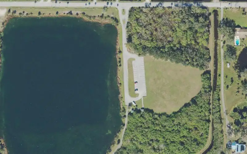 Aerial photo of the area around Kings Park Kayak Access, Brevard County