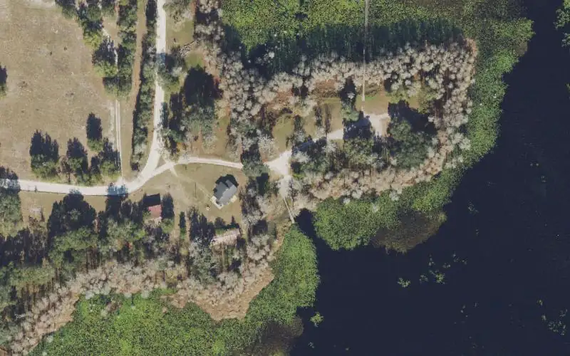 Aerial photo of the area around Koon Lake Fish Management Area, Lafayette County