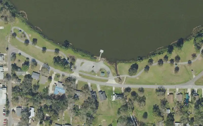 Aerial photo of the area around Lake Blue Public Boat Ramp, Polk County
