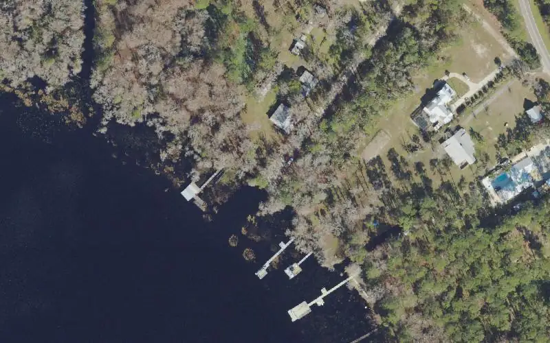 Aerial photo of the area around Lake Disston Primitive Boat Launch, Flagler County