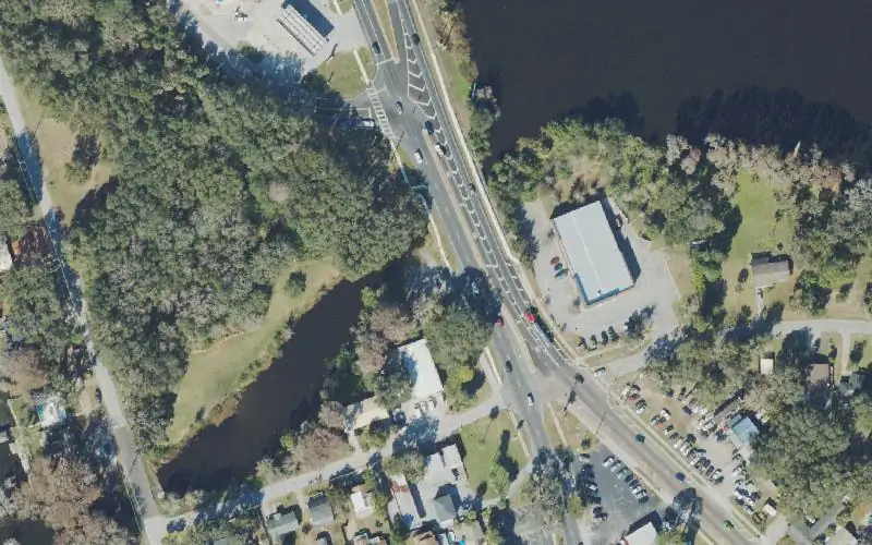 Aerial photo of the area around Lake Eustis - Trout Lake Canal, Lake County