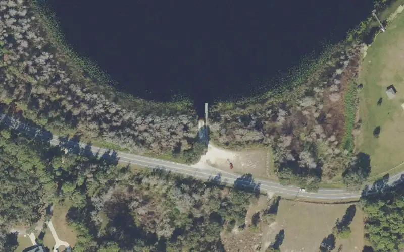 Aerial photo of the area around Lake Holly Public Boat Ramp, Lake County