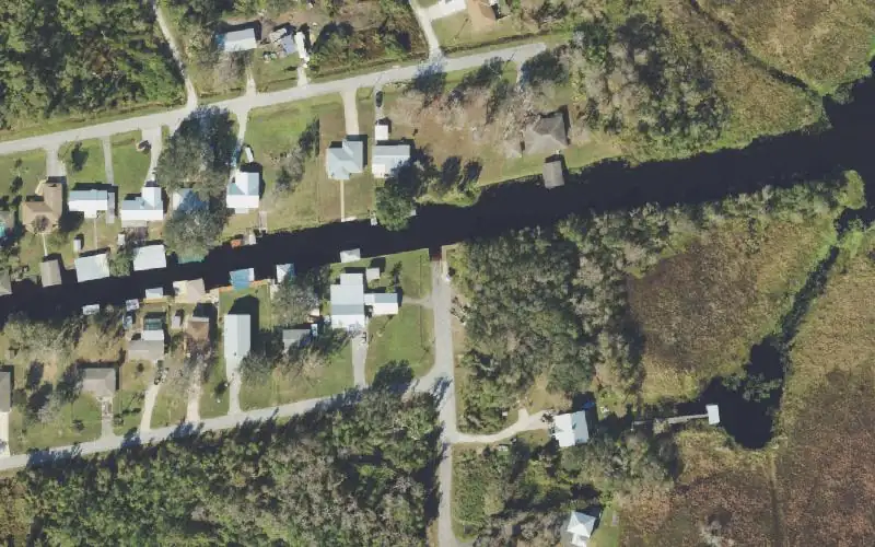 Aerial photo of the area around Lake Istokpoga (Boggy Branch) Public Boat Ramp, Highlands County