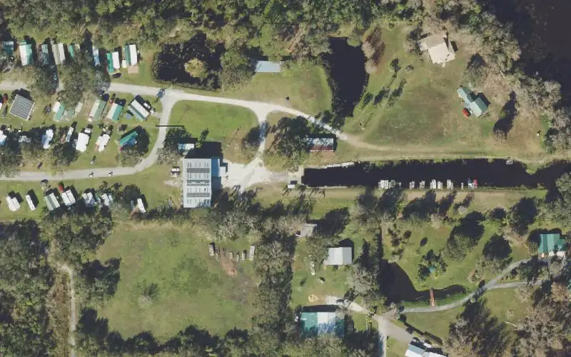 Aerial photo of the area around Lake Istokpoga Marina, Highlands County