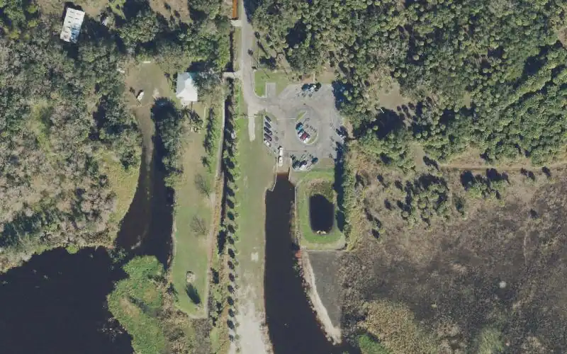 Aerial photo of the area around Lake Jesup Park, Seminole County