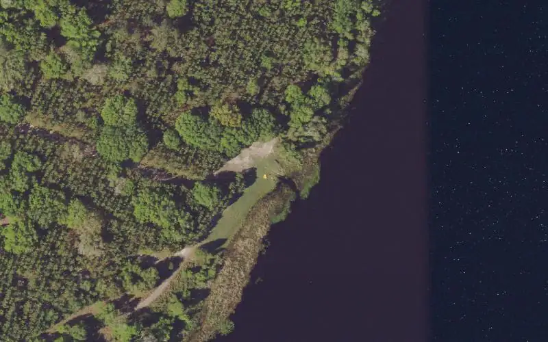 Aerial photo of the area around Lake Jumper Pay Ramp (Closed to Public Use), Marion County