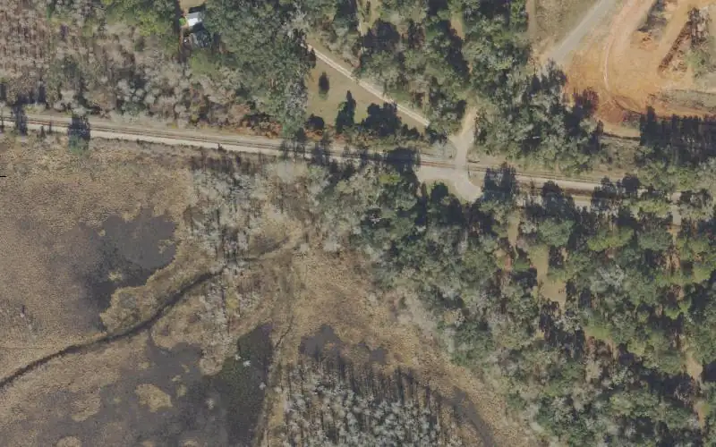 Aerial photo of the area around Lake Lafayette Boat Launch (Small Boats or Canoes), Leon County