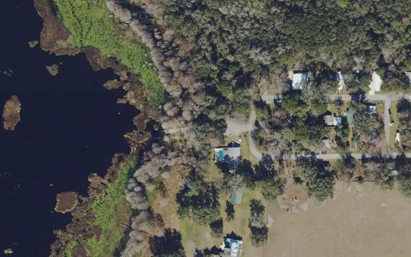 Aerial photo of the area around Lake Lindsey Public Boat Ramp, Hernando County