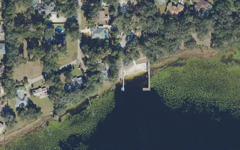 Aerial photo of the area around Lake Miona Public Boat Ramp, Sumter County