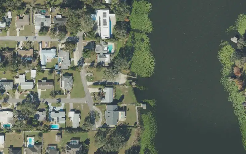 Aerial photo of the area around Lake Otis Public Boat Ramp, Polk County