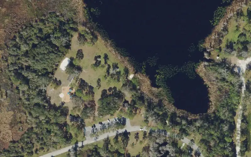 Aerial photo of the area around Lake Park - Lake Starvation Canoe Launch, Hillsborough County