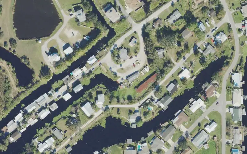 Aerial photo of the area around Lake Poinsett Lodge and Marina, Brevard County