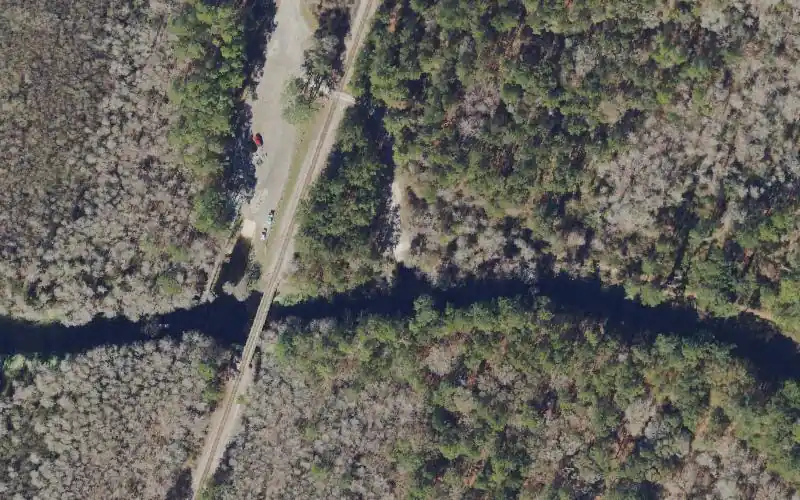 Aerial photo of the area around Lake Sampson and Rowell Connector SRWMD Property, Bradford County