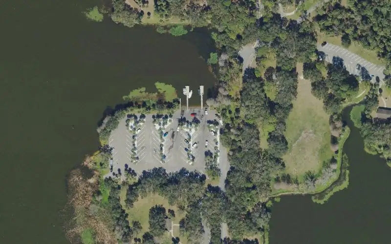 Aerial photo of the area around Lake Seminole Park and Public Boat Ramp, Pinellas County