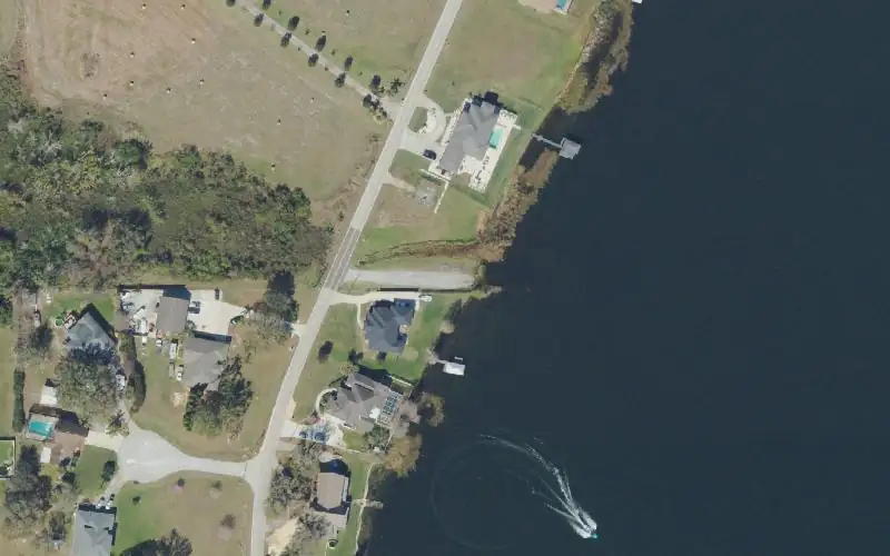 Aerial photo of the area around Lake Tennessee Public Boat Ramp, Polk County