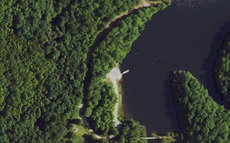 Aerial photo of the area around Laurel Creek Reservoir Ramp, McCreary County