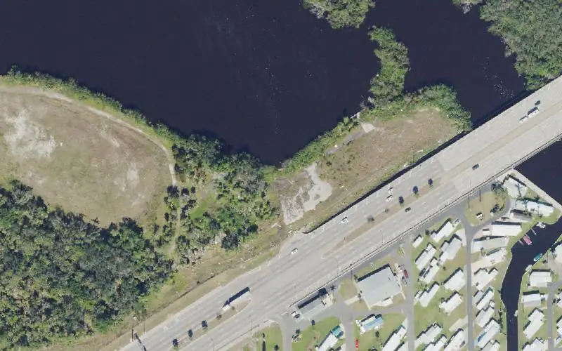 Aerial photo of the area around Leeward Yacht Club ?, Lee County