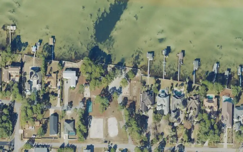 Aerial photo of the area around Legion Park Public Boat Ramp, Walton County
