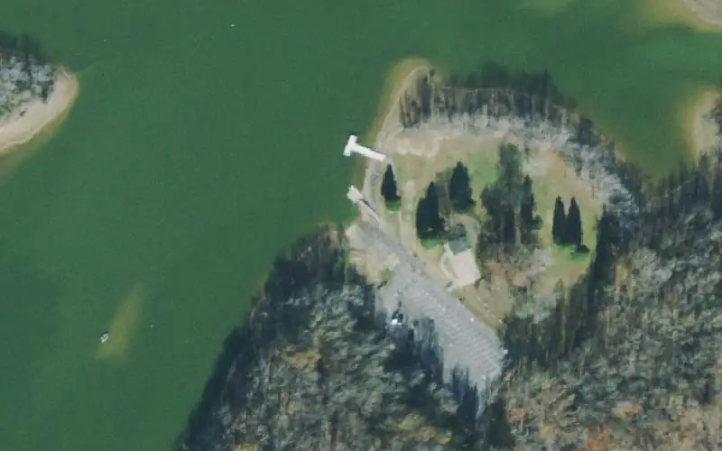 Aerial photo of the area around Lick Creek, Stewart County