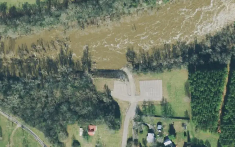 Aerial photo of the area around Lillard's Mill, Marshall County