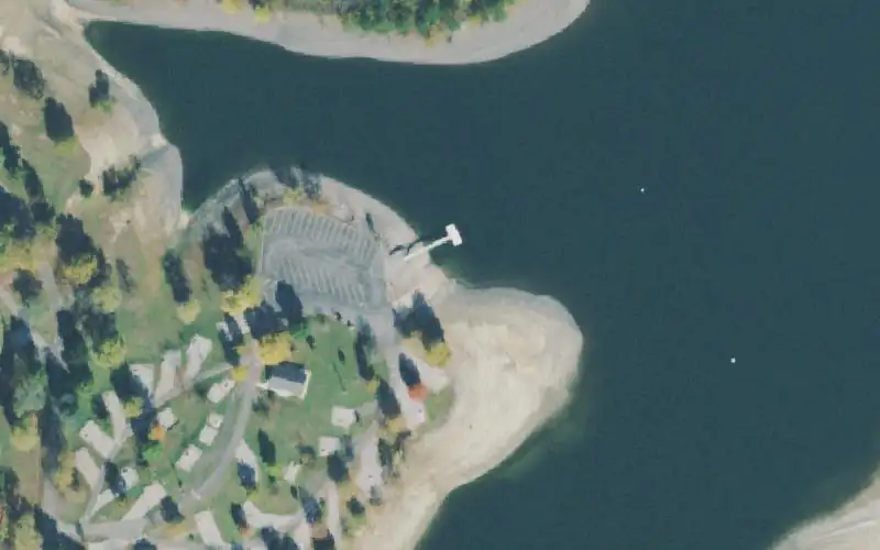 Aerial photo of the area around Lilydale, Clay County