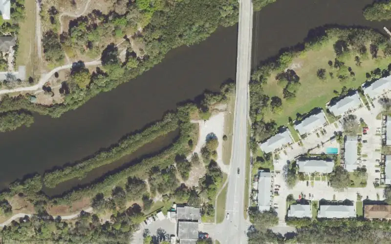 Aerial photo of the area around Limestone Creek Natural Area Canoe/Kayak Launch, Palm Beach County