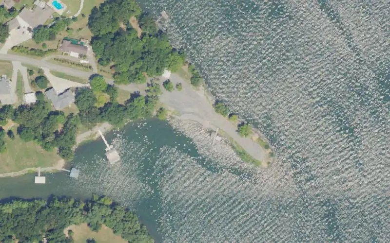 Aerial photo of the area around Little Bear Public Use Area, Marshall County