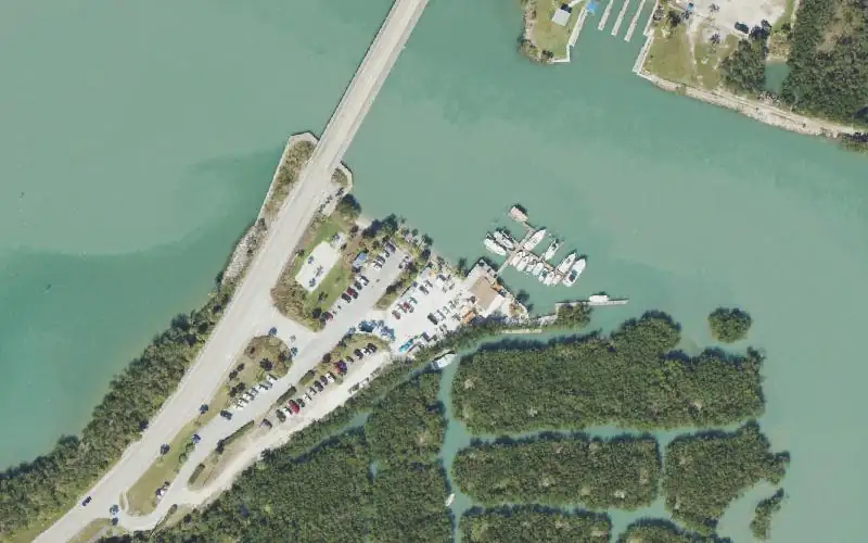 Aerial photo of the area around Little Jims Bait Tackle And Marina, St. Lucie County