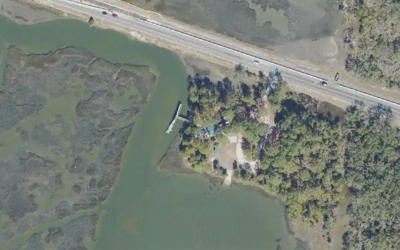 Aerial photo of the area around Little Talbot Island State Park - Kayak Amelia Non-Motorized Launch, Duval County