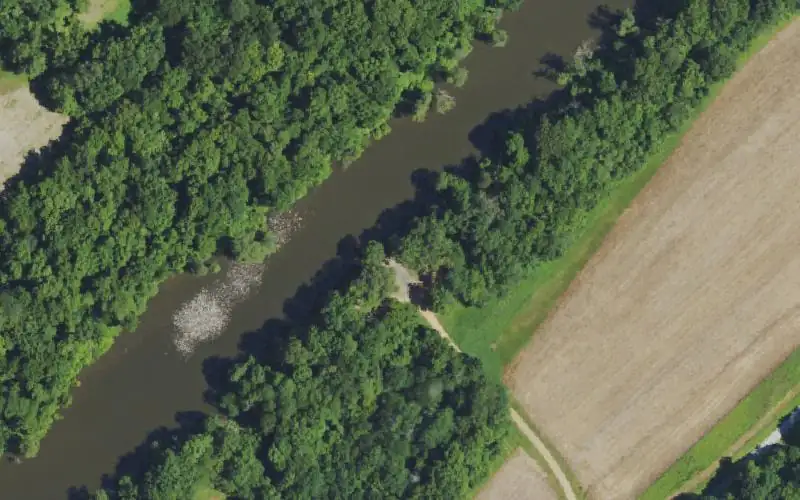 Aerial photo of the area around Little Turner Lake, Ballard County