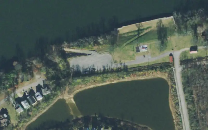 Aerial photo of the area around Lock Two Park Boat Ramp, Davidson County