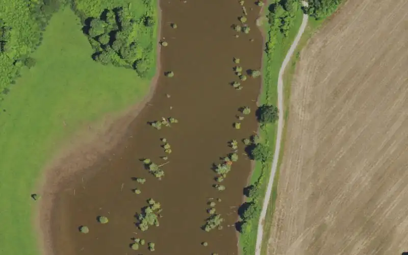 Aerial photo of the area around Long Pond, Ballard County