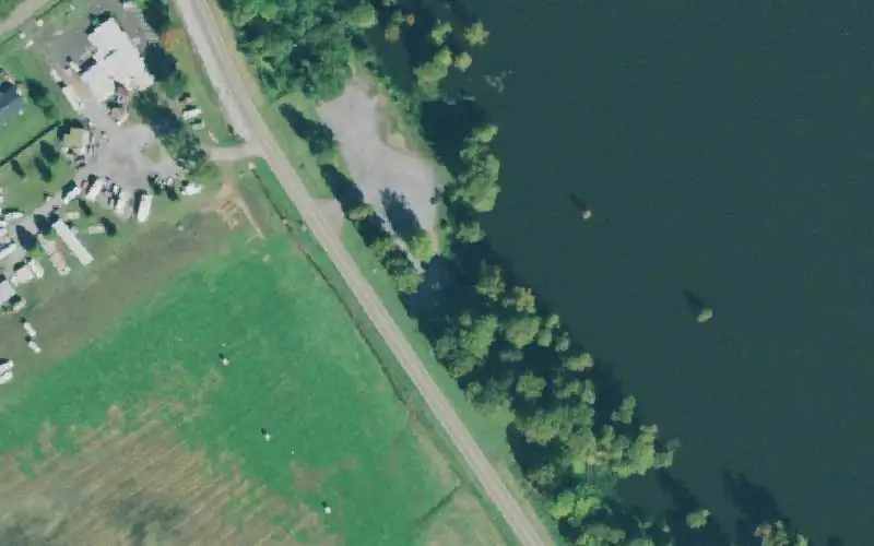 Aerial photo of the area around Lovell's Landing, Lake County