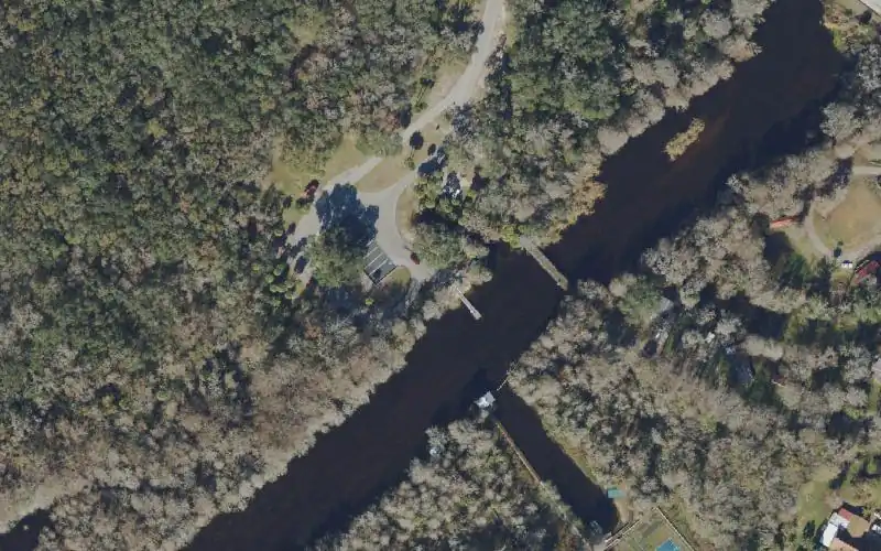 Aerial photo of the area around Marsh Bend Outlet Park, Sumter County