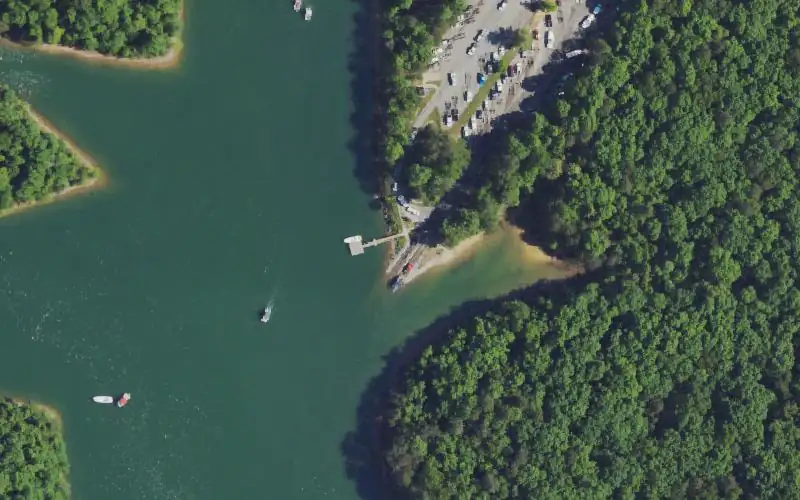 Aerial photo of the area around Marsh Branch Ramp, Laurel County