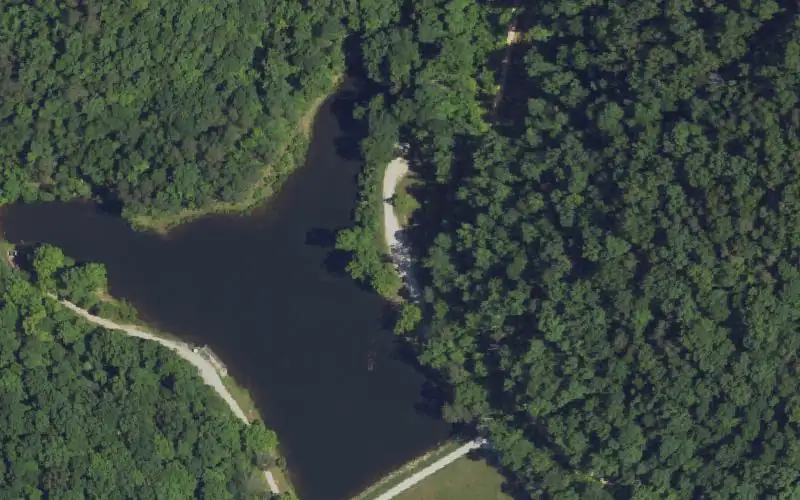 Aerial photo of the area around Martin County Lake Ramp, Martin County