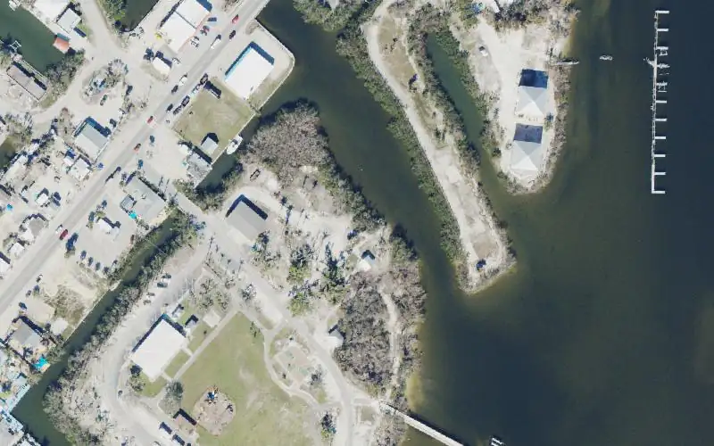 Aerial photo of the area around Matlacha Park Paddlecraft Launch, Lee County