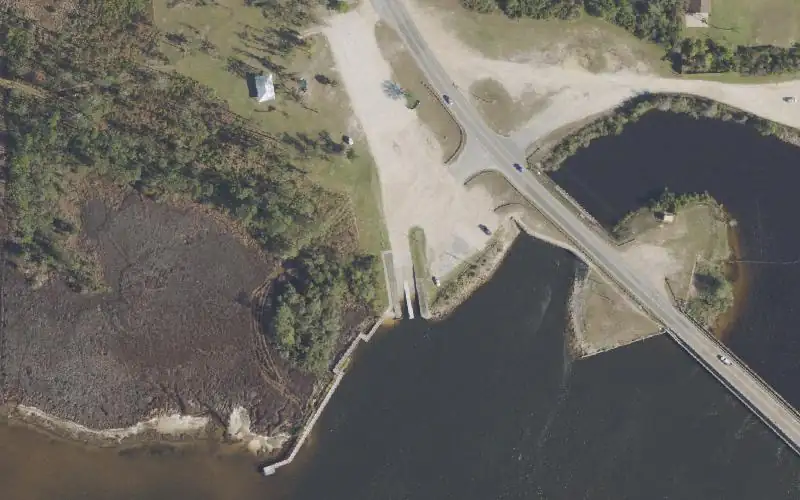 Aerial photo of the area around McCall-Everitt Park - North Bay Boat Ramp, Bay County