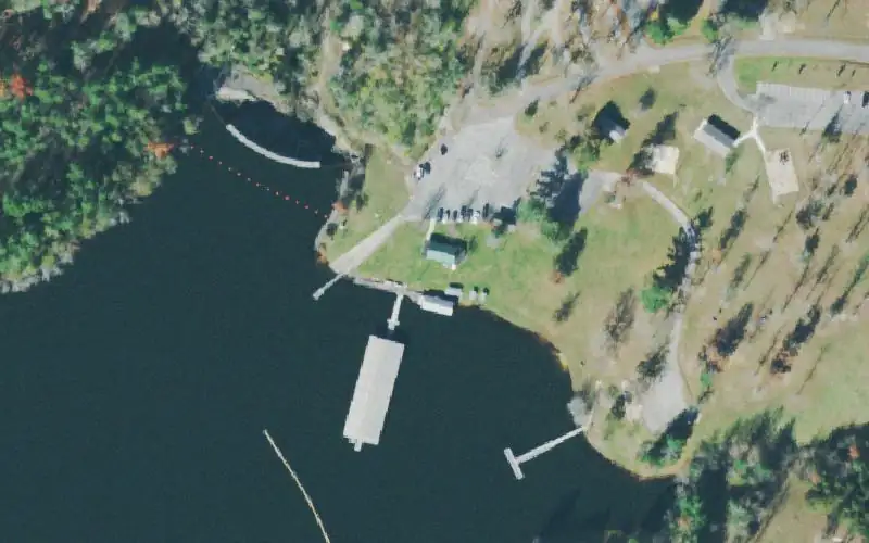 Aerial photo of the area around Meadow Park Lake, Cumberland County