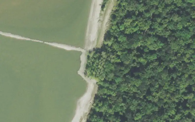 Aerial photo of the area around Meeman Shelby, Shelby County