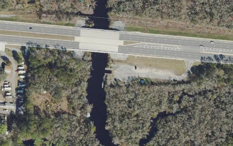 Aerial photo of the area around Melton Nelson Park and Boat Ramp, Nassau County
