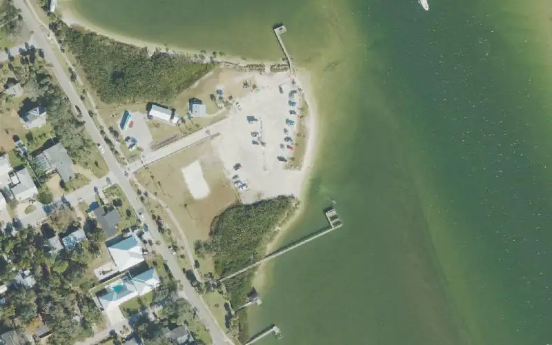 Aerial photo of the area around Menard May Park Small Boat and Kayak Launch, Volusia County