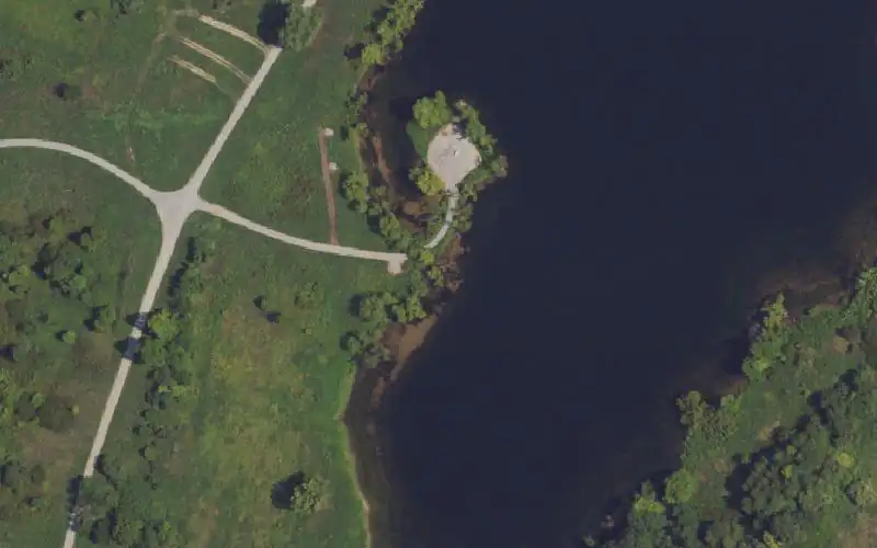 Aerial photo of the area around Merlin Lake 2, Muhlenberg County